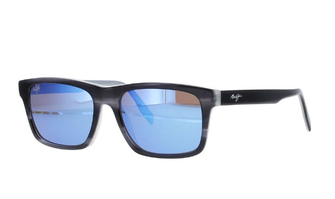Maui Jim Sunglasses Waipio Valley MJ 812-06E Gray Dove/Blue / Blue Hawai… Maui Jim Waipio Valley B812-06E Blue Grey Horn with Dove  main image 4