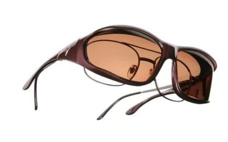 Polarized VISTANA Sunglasses W309C Fits Over Rx Eyeglasses Large Burgundy/Copper opplanet-vistana-black-frame-l  main image 4