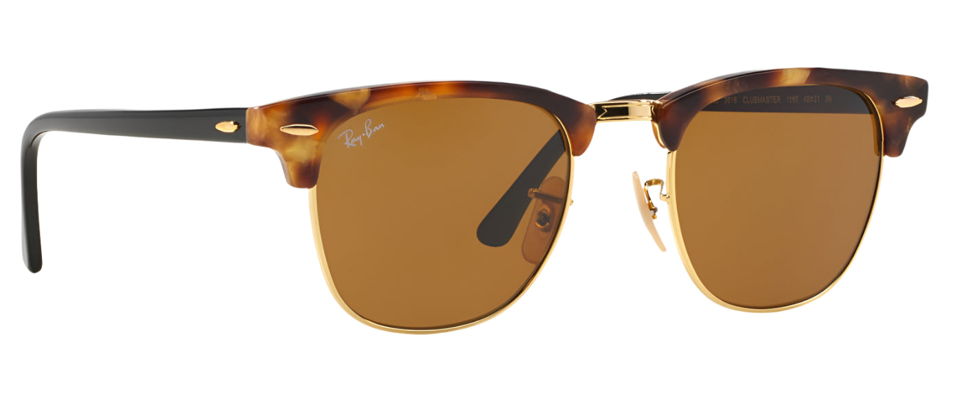Retired Ray-Ban Orange Brown Clubmaster Sunglasses, w/ case! Ray-Ban RB3016 Clubmaster Classic M (49 - 21) with Green  main image 3